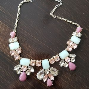 Vintage Crown Tirfari pink and green statement necklace